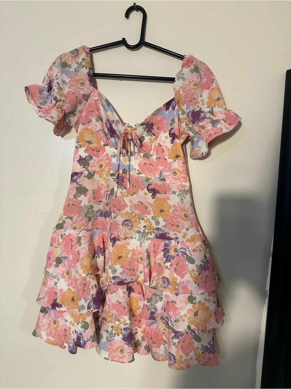 City Studio Pink Floral Ruffle Tiered Dress